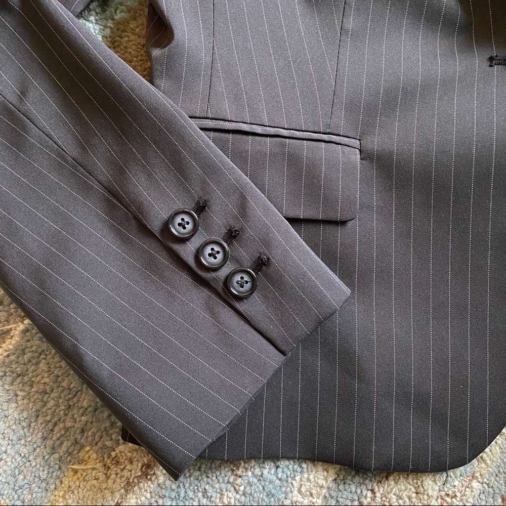 Tahari Blazer Black with white pin stripes